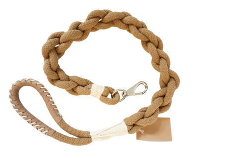Handmade Sustainable Colorful Cotton Rope Dog Leash: Earth Brown