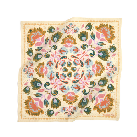 Decorative blanket with floral pattern on a white background