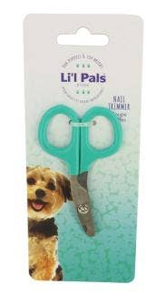 Li'l Pals Dog Nail Trimmer by Pet Palette Distribution showing close-up detail of cutting blades and grip handle.
