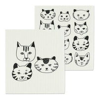 Simple Cat Faces Swedish Dishcloths