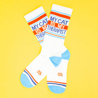 My Cat Is My Therapist Crew Socks