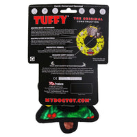 Tuffy Tree Tug holiday dog toy shown from an alternate angle highlighting its durable construction.