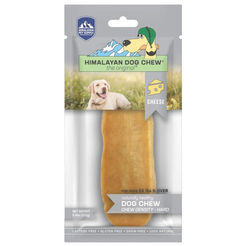 Himalayan Dog Chew XL natural yak milk chew treat in beige color against white background.