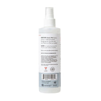 Close-up detail of Skout's Honor Itch Relief Spray bottle highlighting label ingredients and directions.