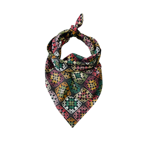 Willow Dog Bandana | Granny Square Crochet-Print Pet Scarf