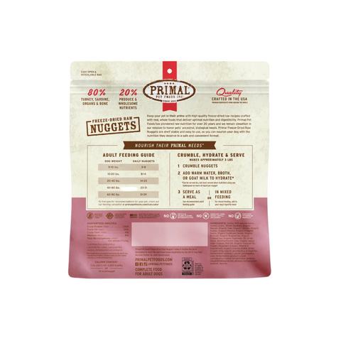 Primal | Freeze-Dried | Turkey & Sardine Nuggets