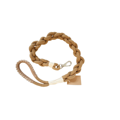 Handmade Sustainable Colorful Cotton Rope Dog Leash: Earth Brown