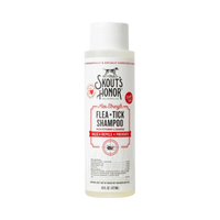 Skout's Honor Flea & Tick Shampoo bottle displayed as the primary product shot against a clean background.