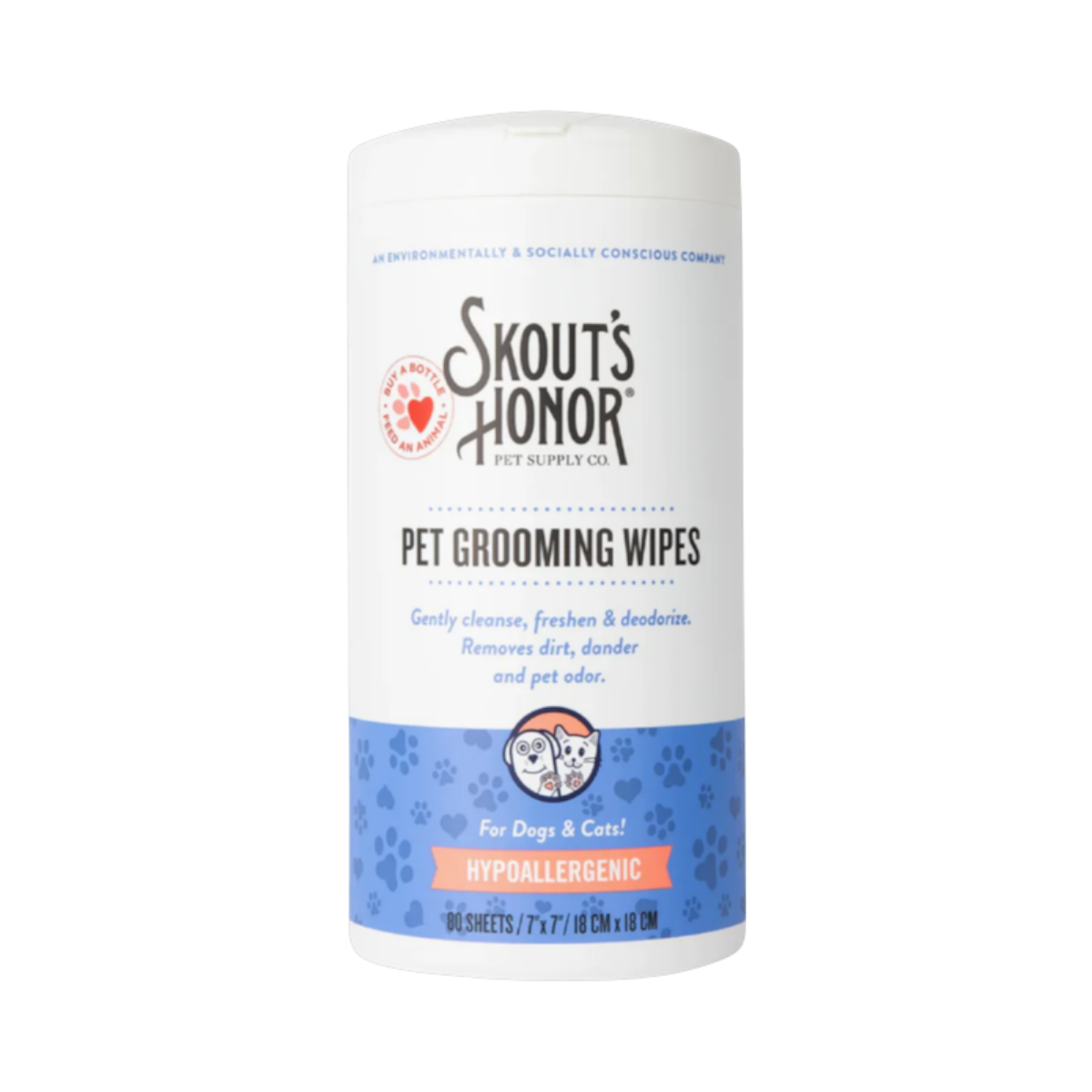 Skout's Honor Grooming Wipes packaging displayed as the primary product shot against a clean background.