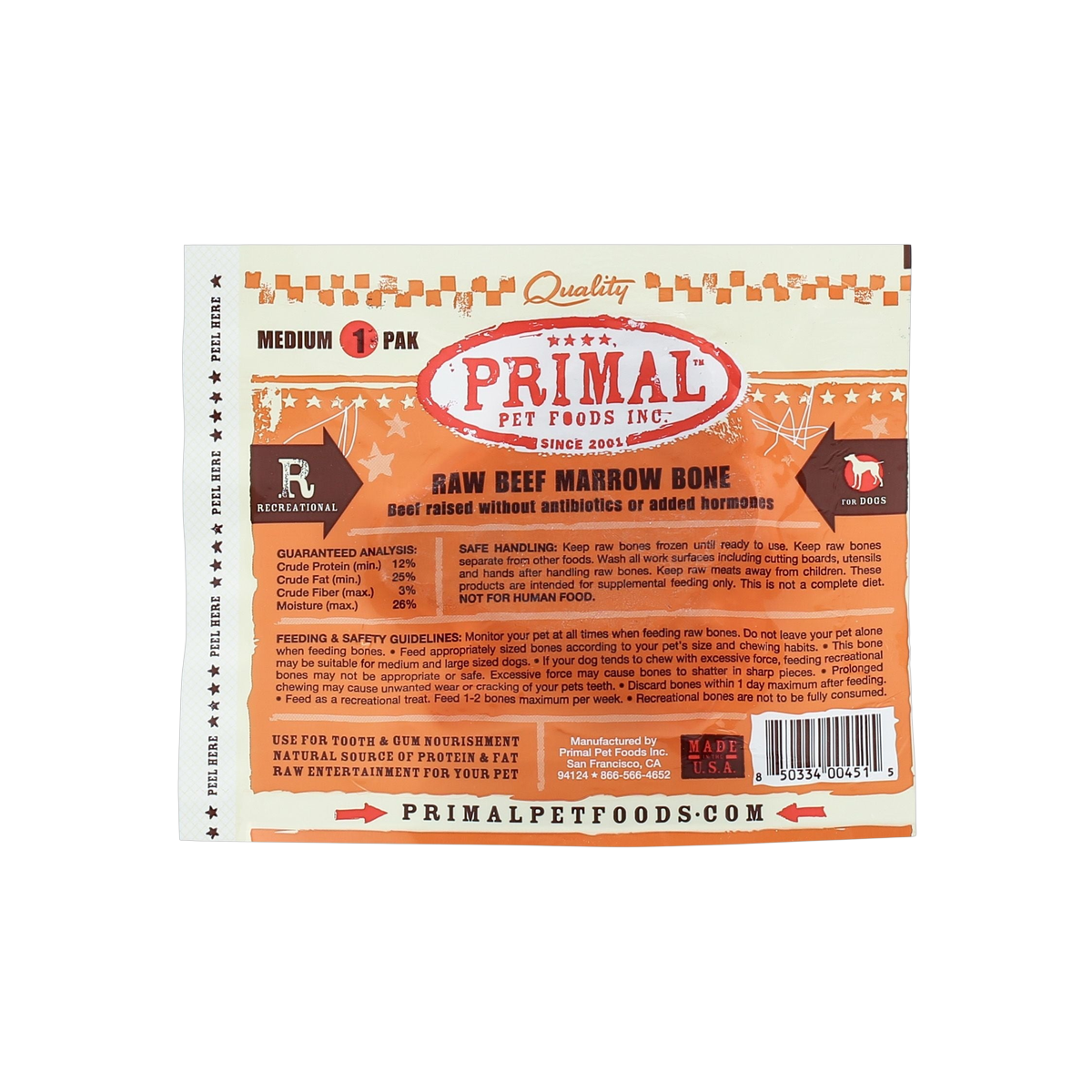 Primal Beef Marrow Bone