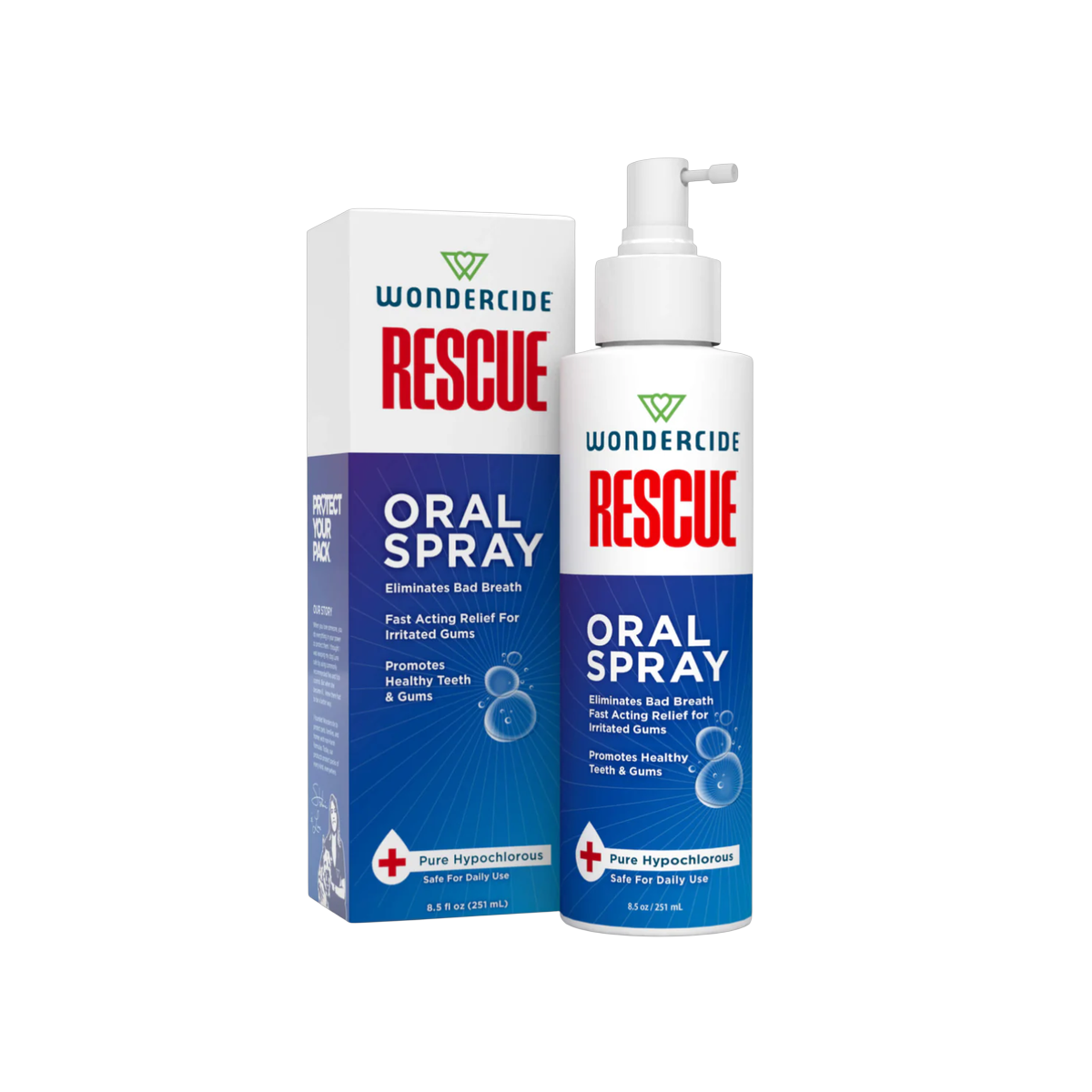 Wondercide Oral Spray bottle, a natural pet dental grooming product with clean label design.