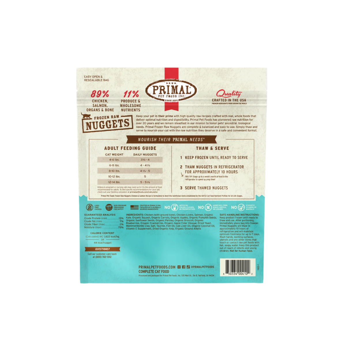 Primal | Feline Frozen Raw | Chicken & Salmon 3lb