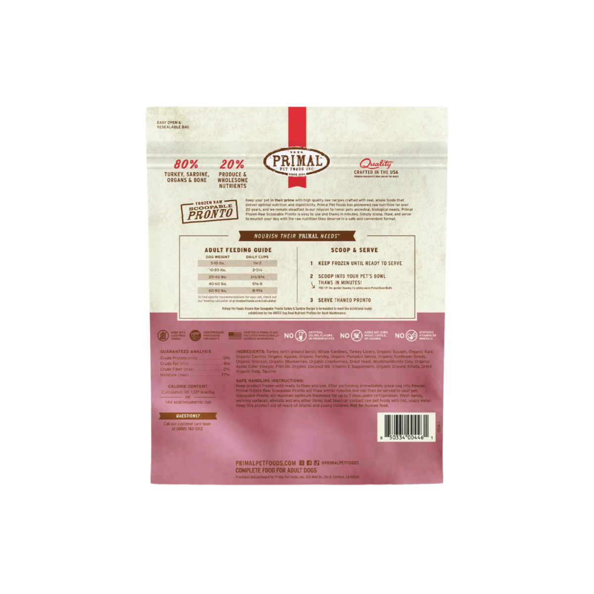 Primal | Pronto | Turkey & Sardine 4lb