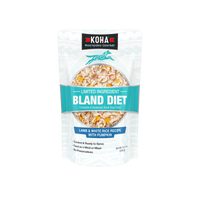Koha Bland Recipe Lamb wet dog food in a 12.5oz can, primary product shot.