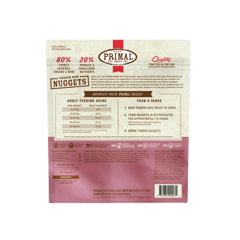 Primal | Canine Frozen Raw | Turkey & Sardine