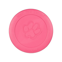 West Paw Zisc flying disc dog toy in vibrant geranium pink on a clean white background.
