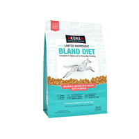 Koha Bland Recipe Salmon Kibble dry dog food bag displayed as the primary product shot.