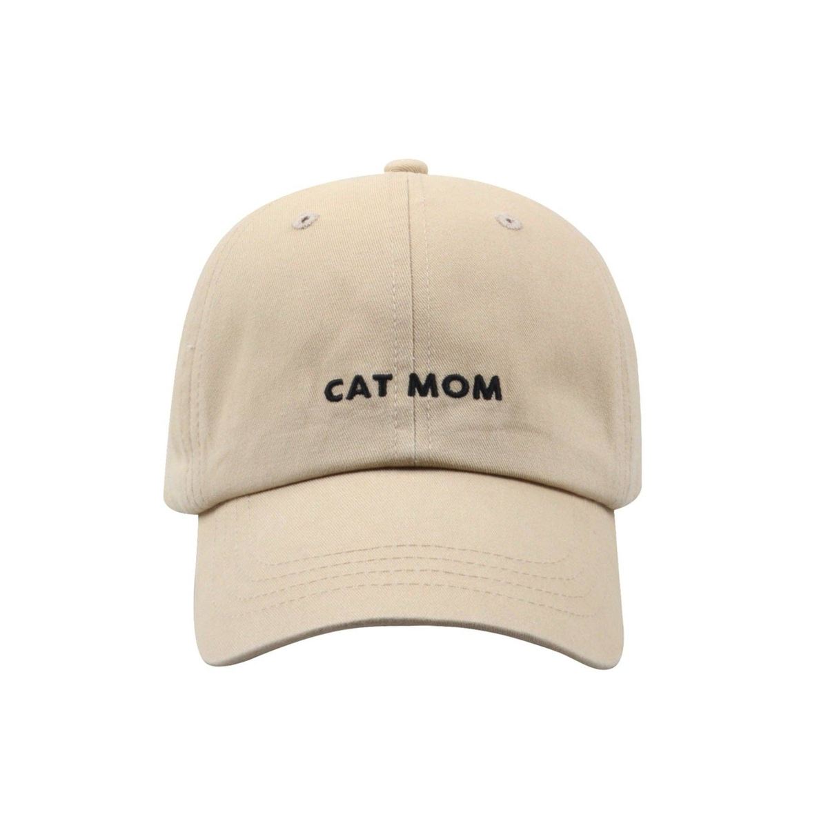 Hatphile Cat Mom embroidered baseball cap displayed as a primary product shot showing full hat design.