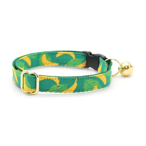Made By Cleo - "Going Bananas - Green" - Cat Collar