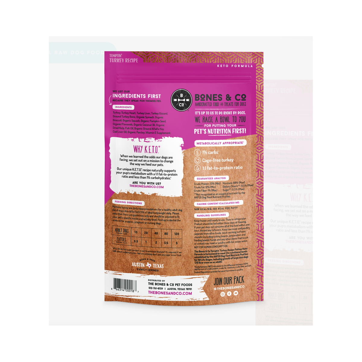 Bones & Co | Turkey Cube 18lb (Frozen)