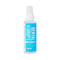 Skout's Honor Dental Drops bottle in flavorless formula for pet dental care.