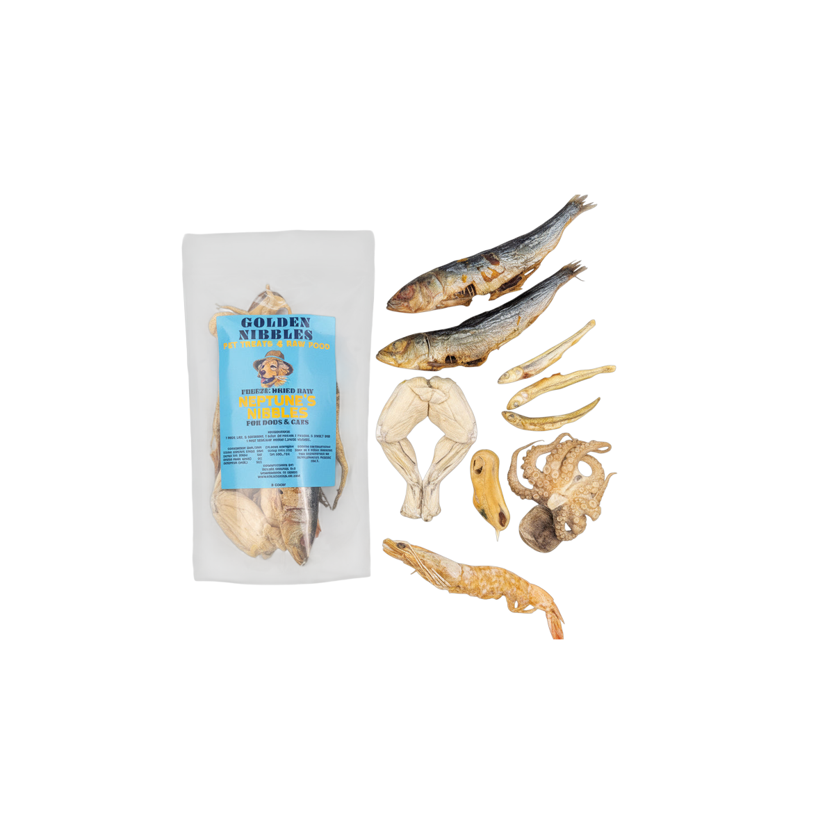 Golden Nibbles| Neptune's Nibbles Seafood Variety Bag